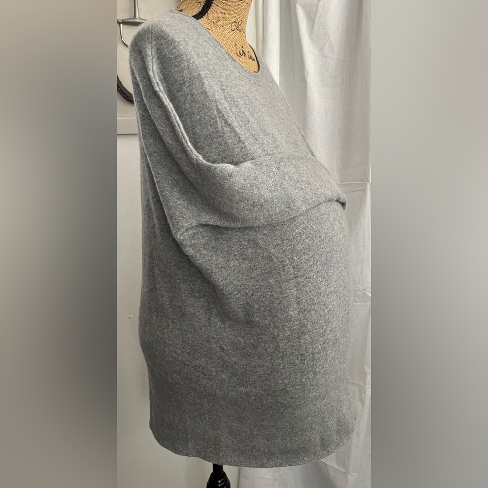 Quince Mongolian Cashmere Maternity Sweater Batwing Dolman Sleeve Size S
